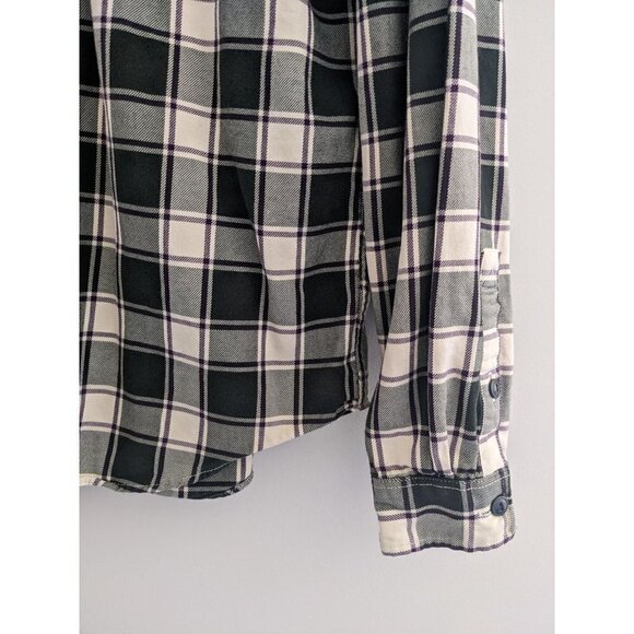 Eddie Bauer Forest Green Checkered Plaid Mid Weight Flannel Men's Size M - Picture 5 of 7